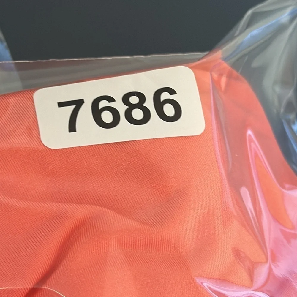 Athleta Ruched‎ Tankini Swim Top Women's XS Neon Orange Removable Bra Pads